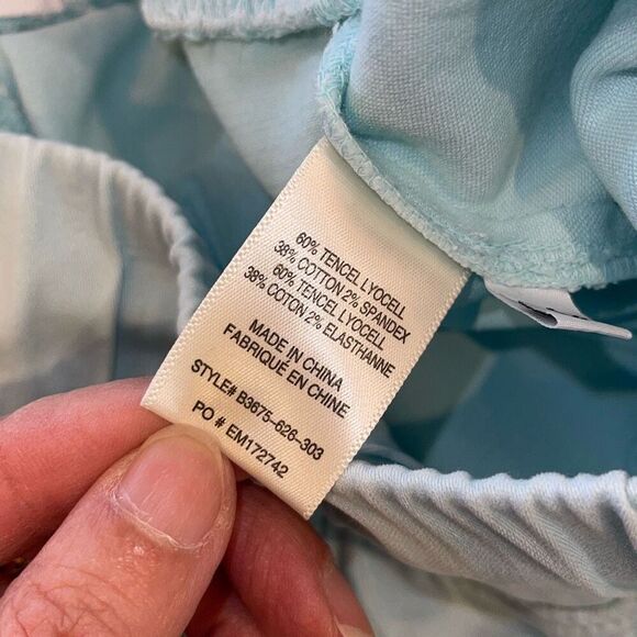 Bella Dahl Womens Elastic Waist Drawstring Cropped Jogger Pants Aqua Large NWT - Picture 8 of 11